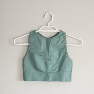 Knix Women's Sz S Green High Neck Racerback Stretch‎ Activewear Sports Bra